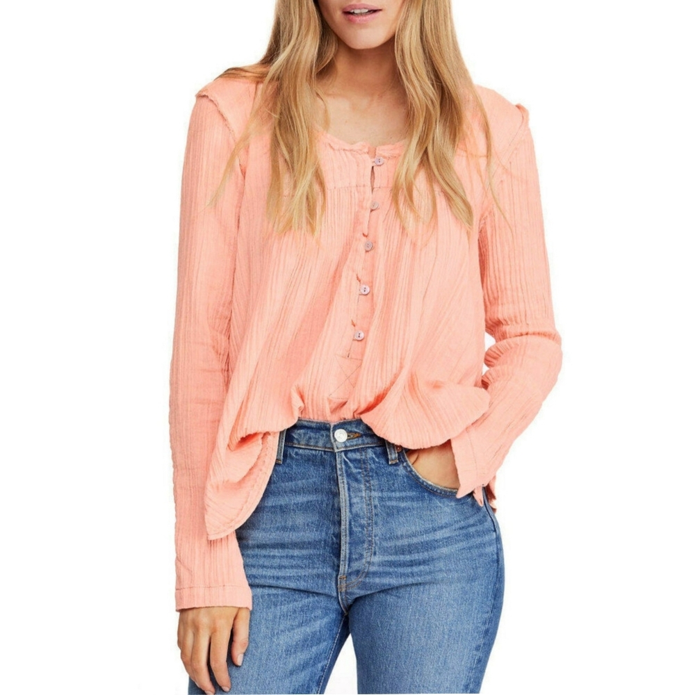 Free People Bohemian Blouse Cotton Size XS
